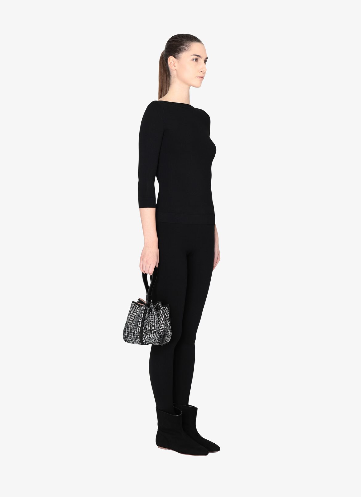 Rose-Marie Small Handbag  ALAÏA BLACK ROSE-MARIE SMALL HANDBAG